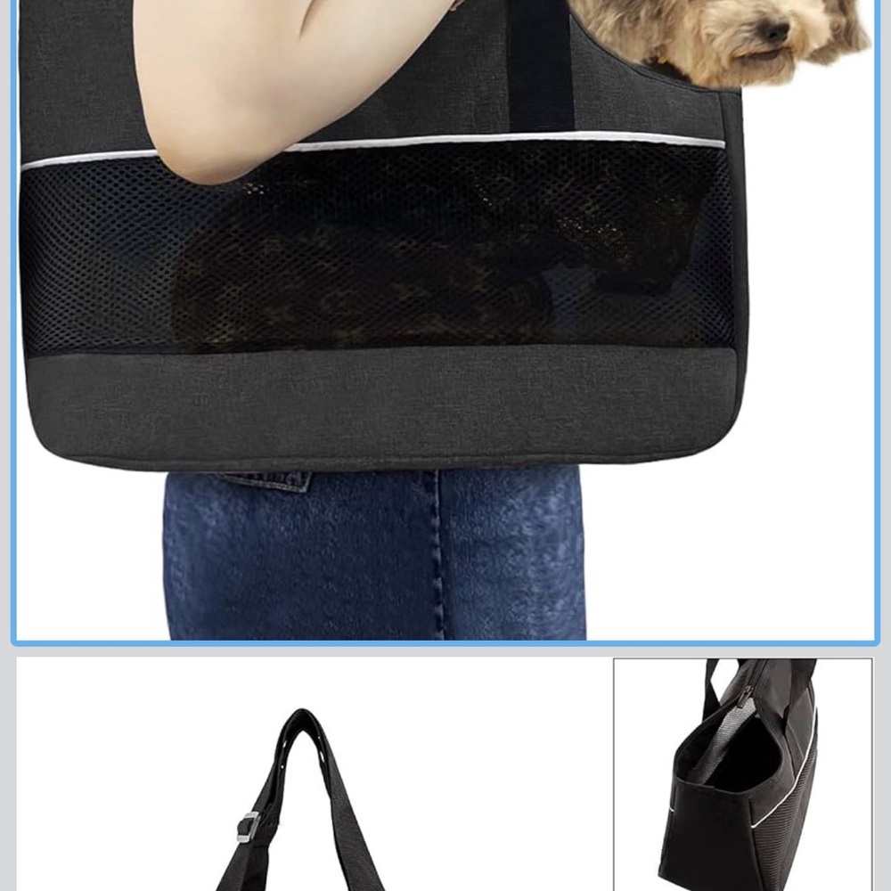 Black Pet Carrier Tote Bag